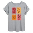 thumbnail image 1 of Instant Message - Floral Color Blocks - Women's Oversized Graphic T-shirt, 1 of 5