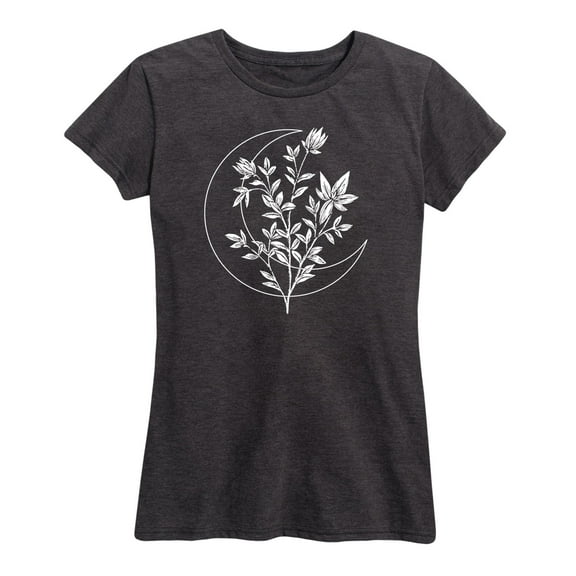 Instant Message - Floral Crescent Moon - Women's Short Sleeve Graphic T-Shirt