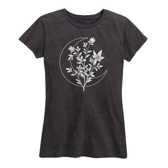 Instant Message - Floral Crescent Moon - Women's Short Sleeve Graphic T-Shirt