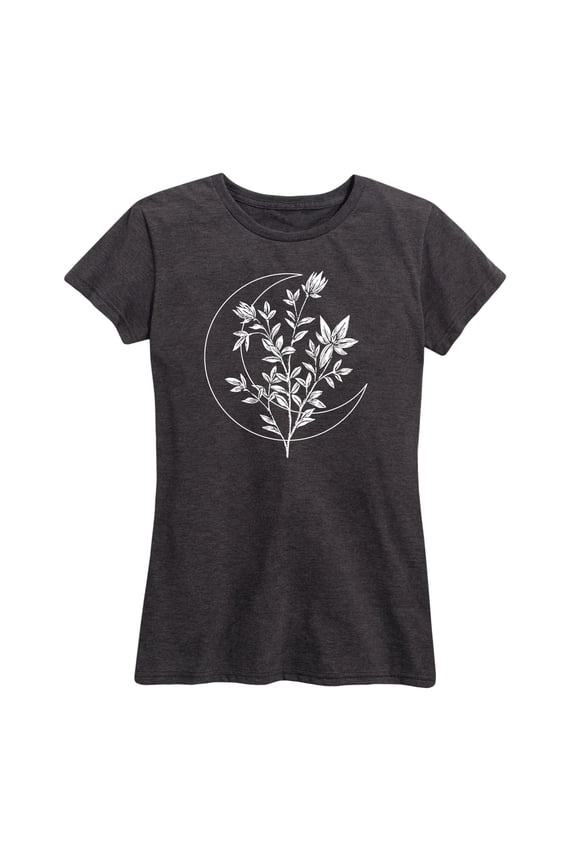 - Floral Crescent Moon - Women's Short Sleeve Graphic T-Shirt