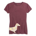 thumbnail image 1 of Instant Message - Floral Dachshund - Women's Short Sleeve Graphic T-shirt, 1 of 5