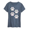 thumbnail image 1 of Instant Message - Floral Dog Paw Prints Short Sleeve Graphic T-Shirt, 1 of 5