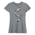 thumbnail image 1 of Instant Message - Floral Filled Stacked Birds - Women's Short Sleeve Graphic T-Shirt, 1 of 5