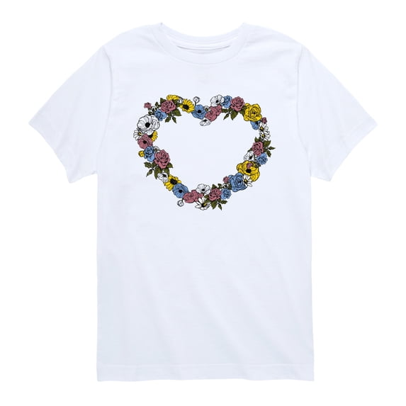 Instant Message - Floral Heart - Youth Boys Short Sleeve Graphic T-Shirt