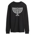thumbnail image 1 of Instant Message - Floral Menorah - Men's Long Sleeve Graphic T-shirt, 1 of 5