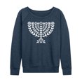 thumbnail image 1 of Instant Message - Floral Menorah - Women's French Terry Long Sleeve Pullover, 1 of 5