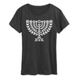 thumbnail image 1 of Instant Message - Floral Menorah - Women's Short Sleeve Graphic T-shirt, 1 of 5