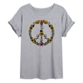 thumbnail image 1 of Instant Message - Floral Peace Sign Oversized Graphic T-Shirt, 1 of 5