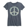thumbnail image 1 of Instant Message - Floral Peace Sign - Women's Short Sleeve Graphic T-shirt, 1 of 5