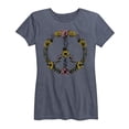 thumbnail image 1 of Instant Message - Floral Peace Sign - Women's Short Sleeve Graphic T-shirt, 1 of 5