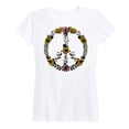 thumbnail image 1 of Instant Message - Floral Peace Sign - Women's Short Sleeve Graphic T-shirt, 1 of 5