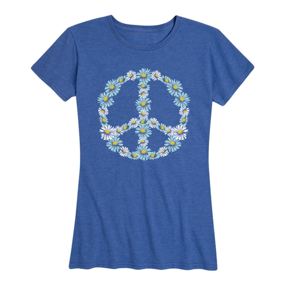 Instant Message - Floral Peace Sign - Women's Short Sleeve Graphic T-shirt