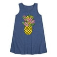 thumbnail image 1 of Instant Message - Floral Pineapple - Girls A-line Dress, 1 of 6
