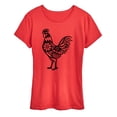 thumbnail image 1 of Instant Message - Floral Rooster - Women's Short Sleeve Graphic T-Shirt, 1 of 6