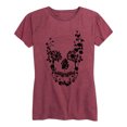 thumbnail image 1 of Instant Message - Floral Skull - Women's Short Sleeve Graphic T-shirt, 1 of 5