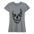 thumbnail image 1 of Instant Message - Floral Skull - Women's Short Sleeve Graphic T-shirt, 1 of 5