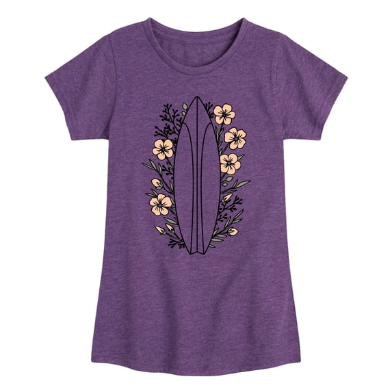 Instant Message - Floral Surfboard Fitted Short Sleeve Graphic T-Shirt