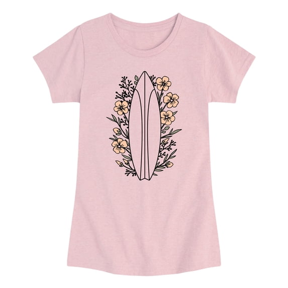 Instant Message - Floral Surfboard Fitted Short Sleeve Graphic T-Shirt