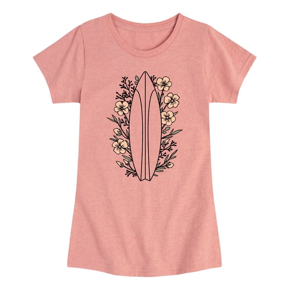 Instant Message - Floral Surfboard Fitted Short Sleeve Graphic T-Shirt