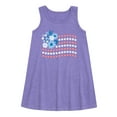 thumbnail image 1 of Instant Message - Floral USA Flag - Toddler & Youth Girls A-line Dress, 1 of 5