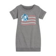 thumbnail image 1 of Instant Message - Floral USA Flag - Toddler & Youth Girls Fleece Dress, 1 of 6