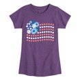 thumbnail image 1 of Instant Message - Floral USA Flag - Toddler & Youth Girls Short Sleeve Graphic T-Shirt, 1 of 6