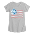 thumbnail image 1 of Instant Message - Floral USA Flag Fitted Short Sleeve Graphic T-Shirt, 1 of 5