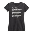 thumbnail image 1 of Instant Message - Florida Beaches List - Women's Short Sleeve Graphic T-Shirt, 1 of 5