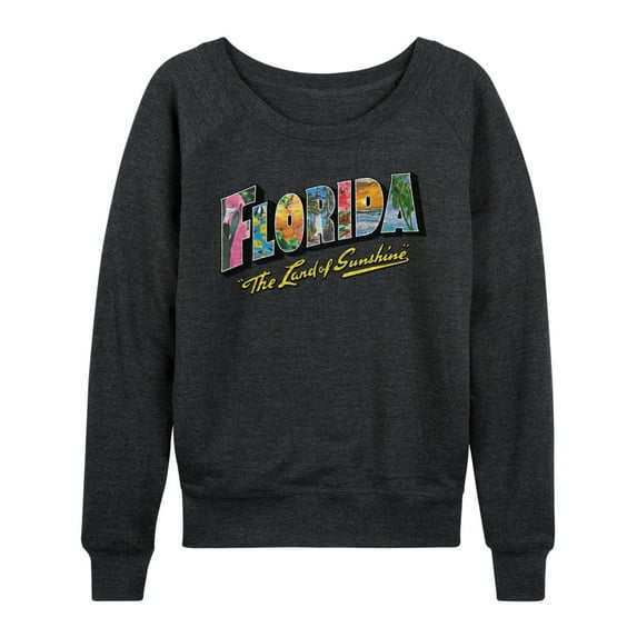 Instant Message - Florida Postcard - Women's Lightweight French Terry Long Sleeve Shirt