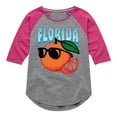 thumbnail image 1 of Instant Message - Florida, The Sunshine State Orange - Toddler & Youth Girls Raglan Graphic T-Shirt, 1 of 6