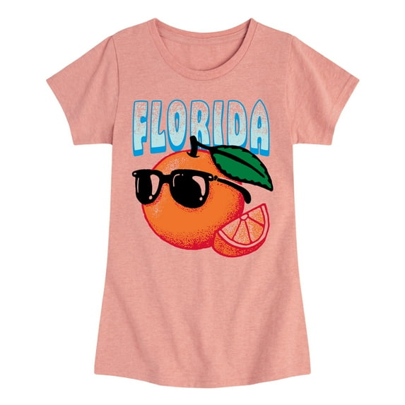 Instant Message - Florida, The Sunshine State Orange - Toddler & Youth Girls Short Sleeve Graphic T-Shirt