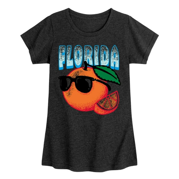 Instant Message - Florida, The Sunshine State Orange - Toddler & Youth Girls Short Sleeve Graphic T-Shirt