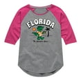 thumbnail image 1 of Instant Message - Florida, The Sunshine State - Toddler & Youth Girls Raglan Graphic T-Shirt, 1 of 6
