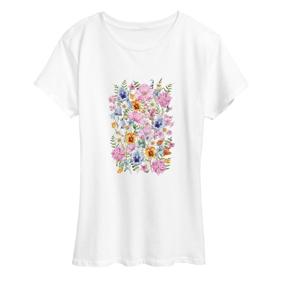 Instant Message - Flower Bunch Short Sleeve Graphic T-Shirt
