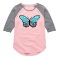 thumbnail image 1 of Instant Message - Flower Butterfly - Toddler And Youth Girls Raglan Graphic T-Shirt, 1 of 4