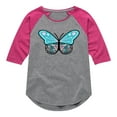 thumbnail image 1 of Instant Message - Flower Butterfly - Toddler And Youth Girls Raglan Graphic T-Shirt, 1 of 4