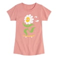thumbnail image 1 of Instant Message - Flower Skater - Toddler And Youth Girls Short Sleeve Graphic T-Shirt, 1 of 7