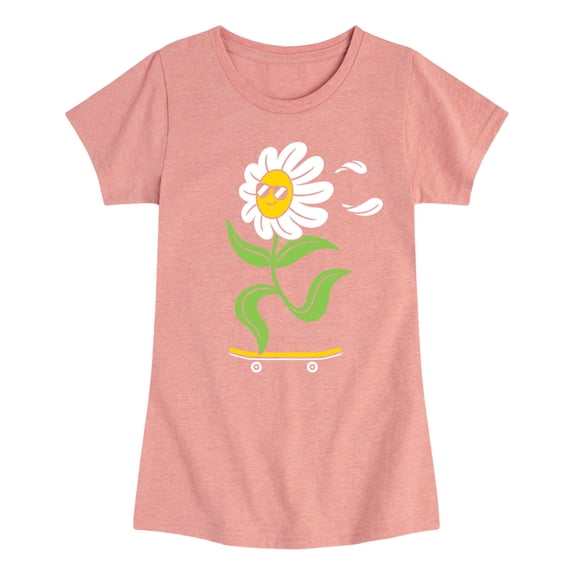 Instant Message - Flower Skater - Toddler And Youth Girls Short Sleeve Graphic T-Shirt