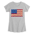 thumbnail image 1 of Instant Message - Flower USA Flag Fitted Short Sleeve Graphic T-Shirt, 1 of 5