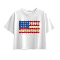 thumbnail image 1 of Instant Message - Flower USA Flag Short Sleeve Boxy Graphic T-Shirt, 1 of 6