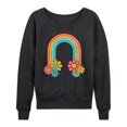 thumbnail image 1 of Instant Message - Flowers and Rainbows - Women's Lightweight French Terry Long Sleeve Shirt, 1 of 6