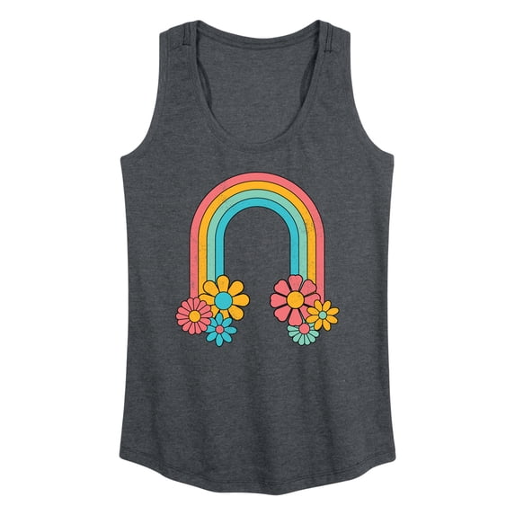 Instant Message - Flowers and Rainbows - Women's Racerback Tank Top