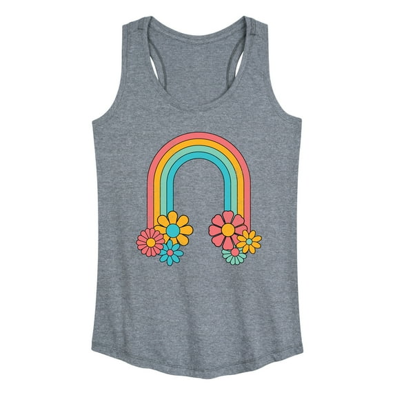 Instant Message - Flowers and Rainbows - Women's Racerback Tank Top