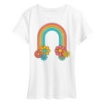 thumbnail image 1 of Instant Message - Flowers and Rainbows - Women's Short Sleeve Graphic T-Shirt, 1 of 6