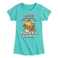thumbnail image 1 of Instant Message - Fluffy Cows - Toddler And Youth Girls Short Sleeve Graphic T-Shirt, 1 of 6