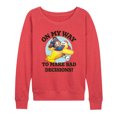 thumbnail image 1 of Instant Message - Flying Away - On My Way to Make Bad Decisions - Women's Lightweight French Terry Pullover, 1 of 6