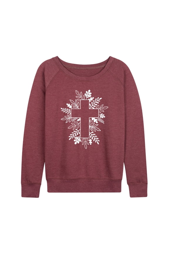 - Foliage Cross - Women's Lightweight French Terry Long Sleeve Shirt