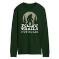 thumbnail image 1 of Instant Message - Follow Trails Not Rules Sasquatch - Men's Long Sleeve T-Shirt, 1 of 1