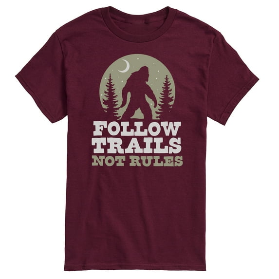 Instant Message - Follow Trails Not Rules Sasquatch - Men's Short Sleeve Graphic T-Shirt