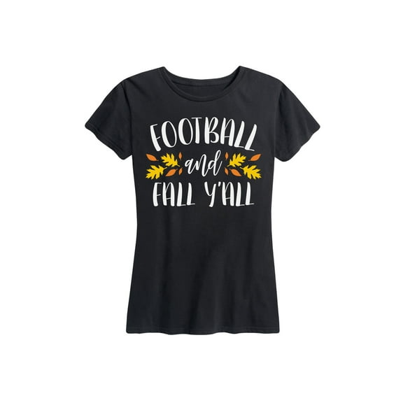 Instant Message - Football And Fall Y'all - Women's Short Sleeve Graphic T-Shirt